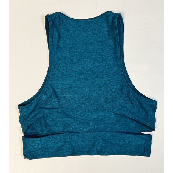 Outdoor Voices Cropped Sports Top Tank Split Back Compression  Blue XS - Picture 2 of 5